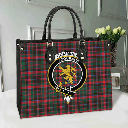 Cumming Hunting Modern Tartan Crest Leather Bag