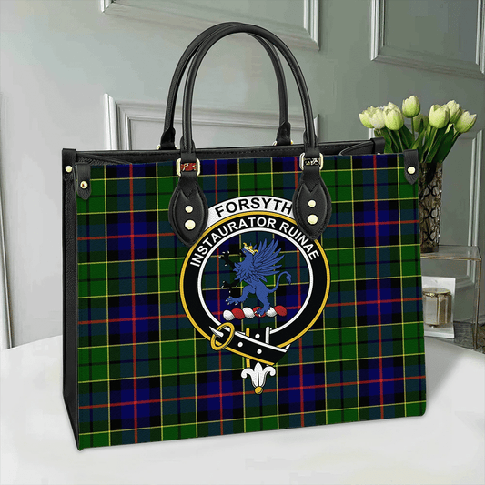 Forsyth Modern Tartan Crest Leather Bag