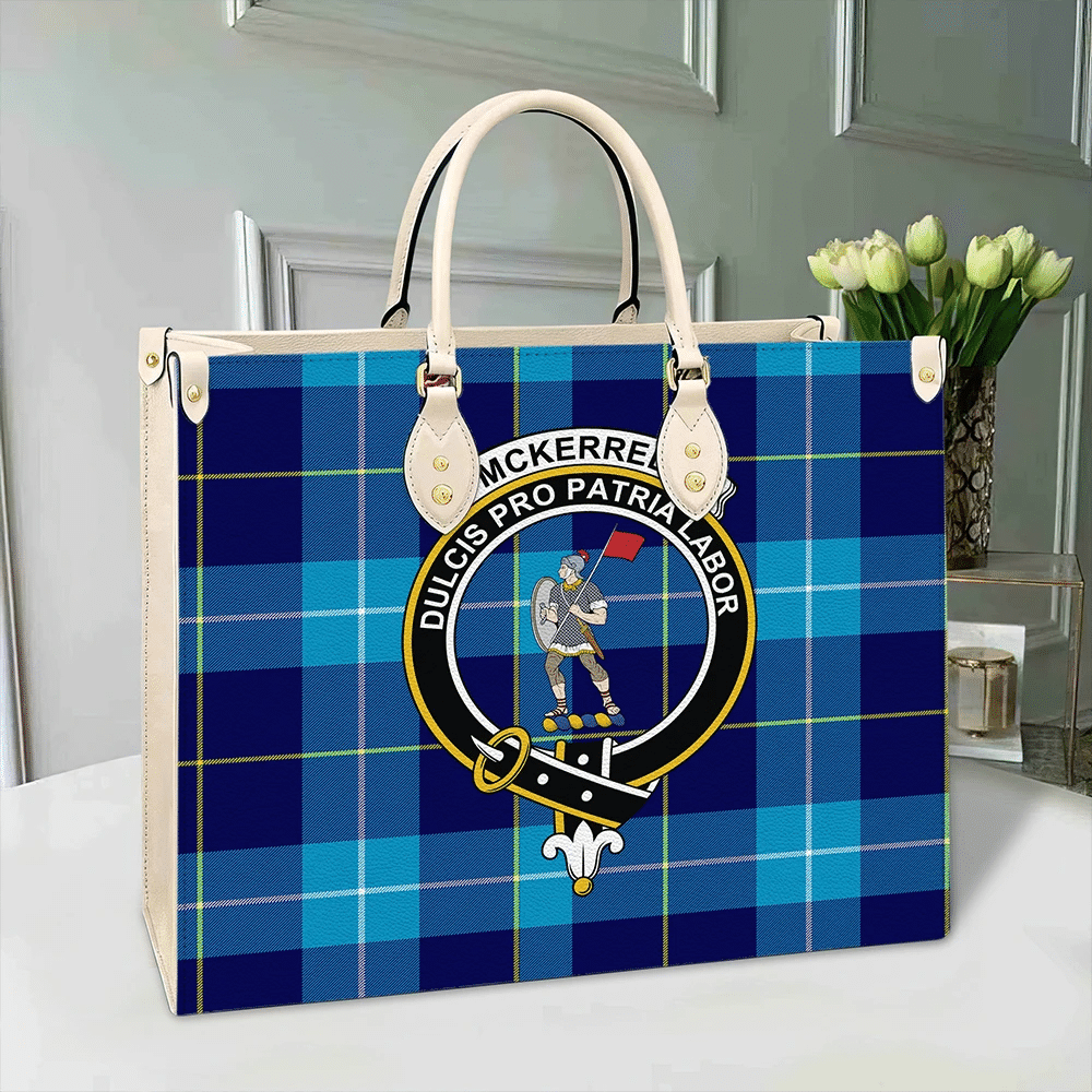 McKerrell Tartan Crest Leather Bag