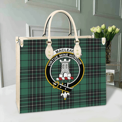 MacLean Hunting Tartan Crest Leather Bag