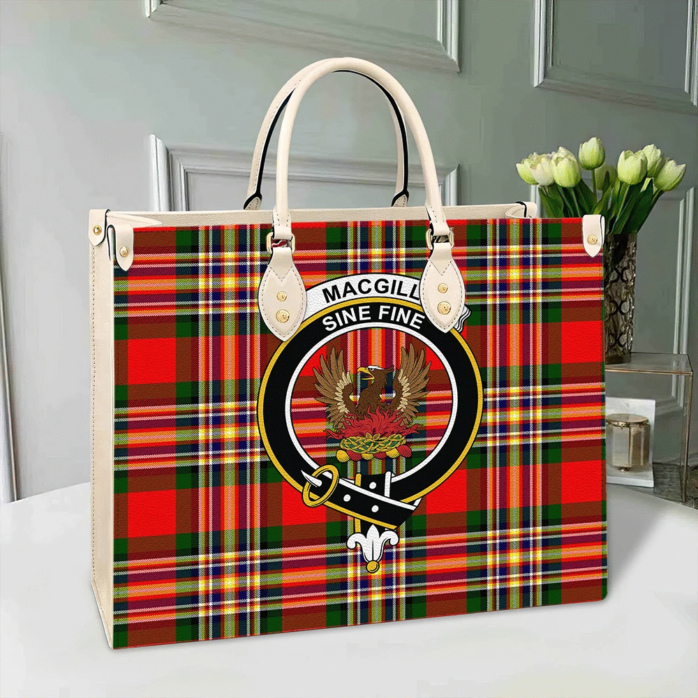 MacGill Modern Tartan Crest Leather Bag