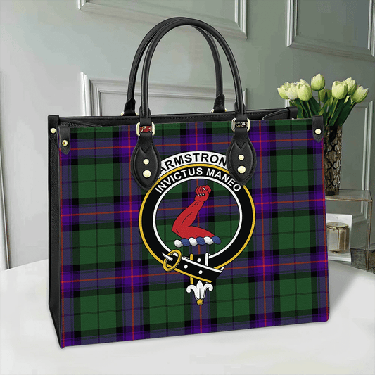 Armstrong Modern Tartan Crest Leather Bag