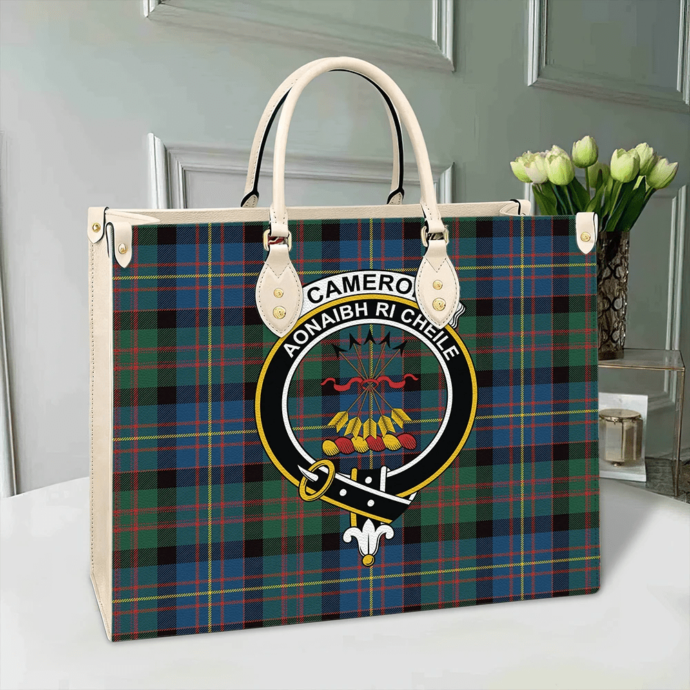 Cameron of Erracht Ancient Tartan Crest Leather Bag
