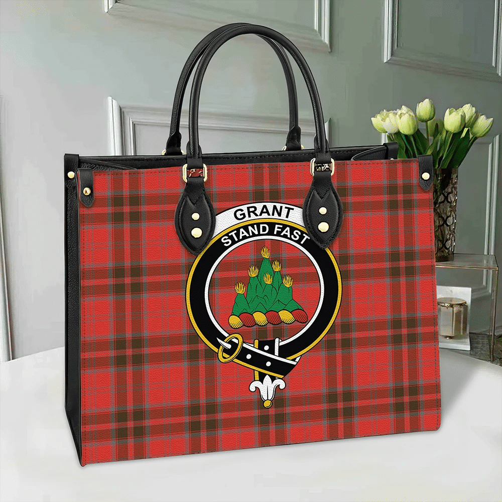 Grant Weathered Tartan Crest Leather Bag