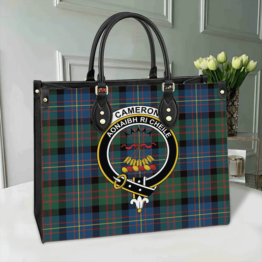 Cameron of Erracht Ancient Tartan Crest Leather Bag