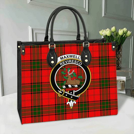 Maxwell Modern Tartan Crest Leather Bag