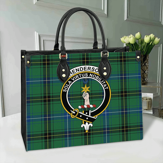 Henderson Ancient Tartan Crest Leather Bag