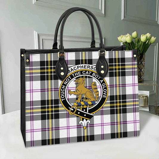 MacPherson Dress Modern Tartan Crest Leather Bag