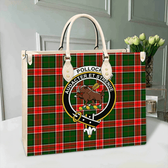 Pollock Modern Tartan Crest Leather Bag