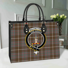 MacIntyre Hunting Weathered Tartan Crest Leather Bag