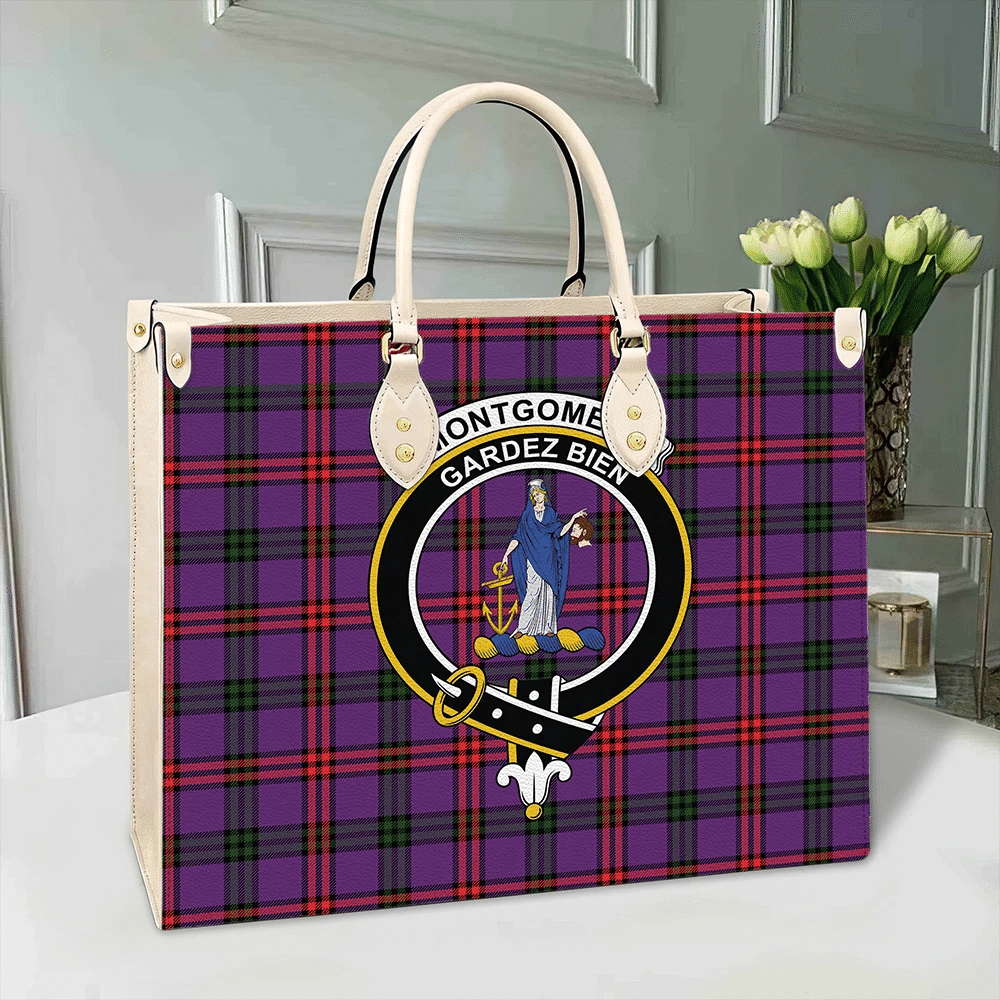 Montgomery Modern Tartan Crest Leather Bag