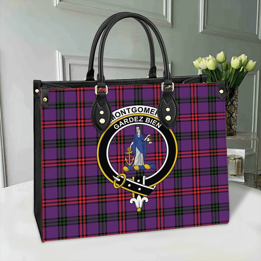 Montgomery Modern Tartan Crest Leather Bag