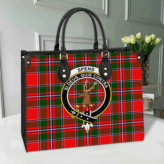 Spens Modern Tartan Crest Leather Bag