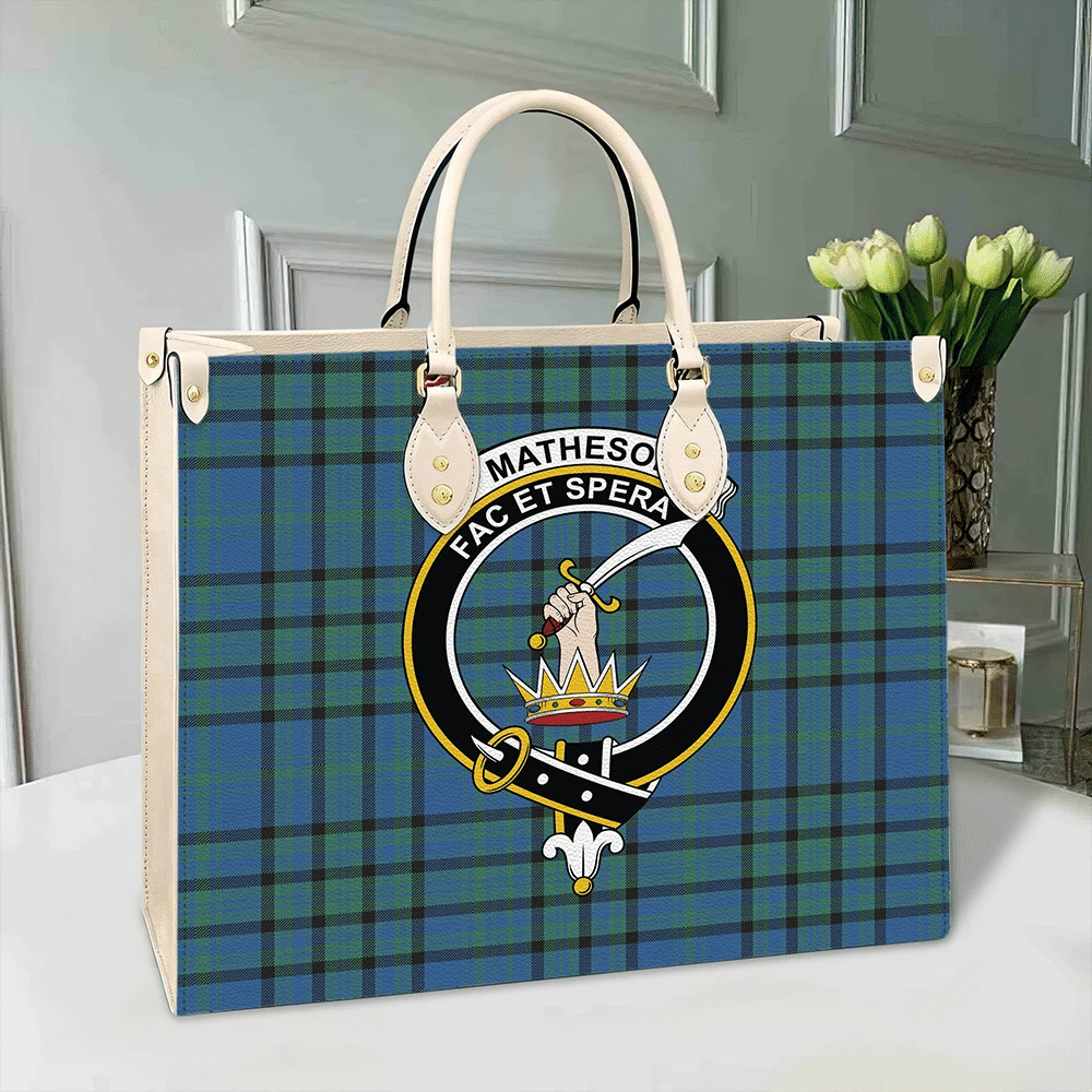 Matheson Hunting Ancient Tartan Crest Leather Bag