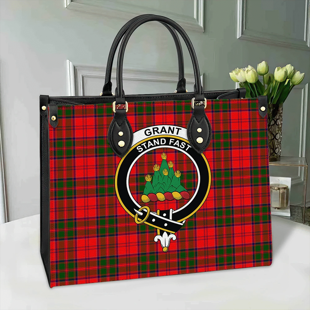 Grant Modern Tartan Crest Leather Bag