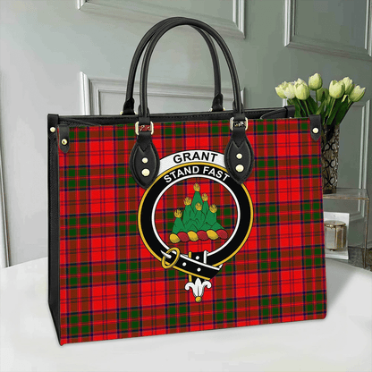 Grant Modern Tartan Crest Leather Bag