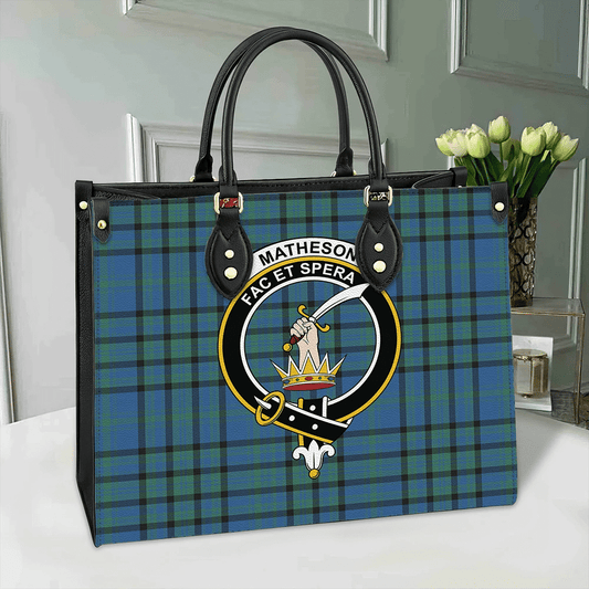 Matheson Hunting Ancient Tartan Crest Leather Bag