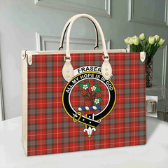 Fraser Weathered Tartan Crest Leather Bag