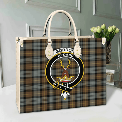 Gordon Weathered Tartan Crest Leather Bag