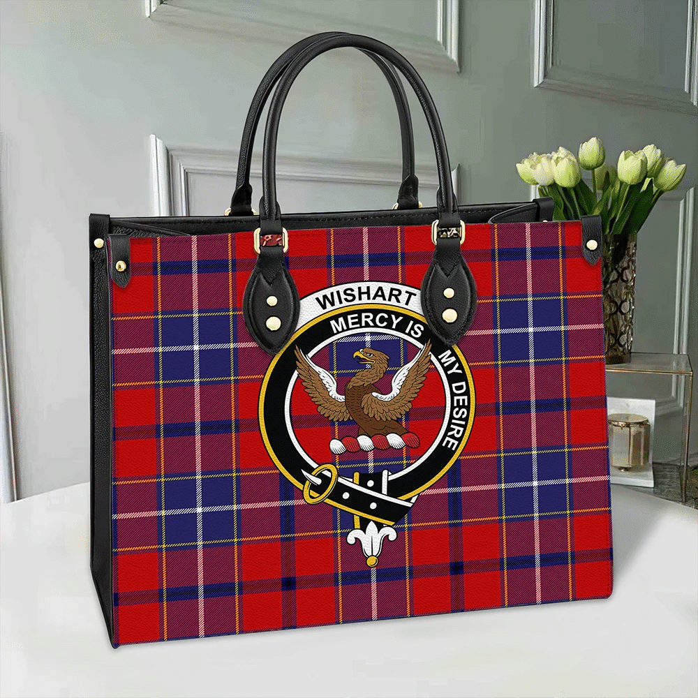 Wishart Dress Tartan Crest Leather Bag