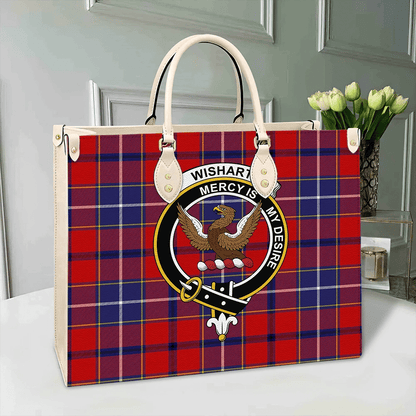 Wishart Dress Tartan Crest Leather Bag