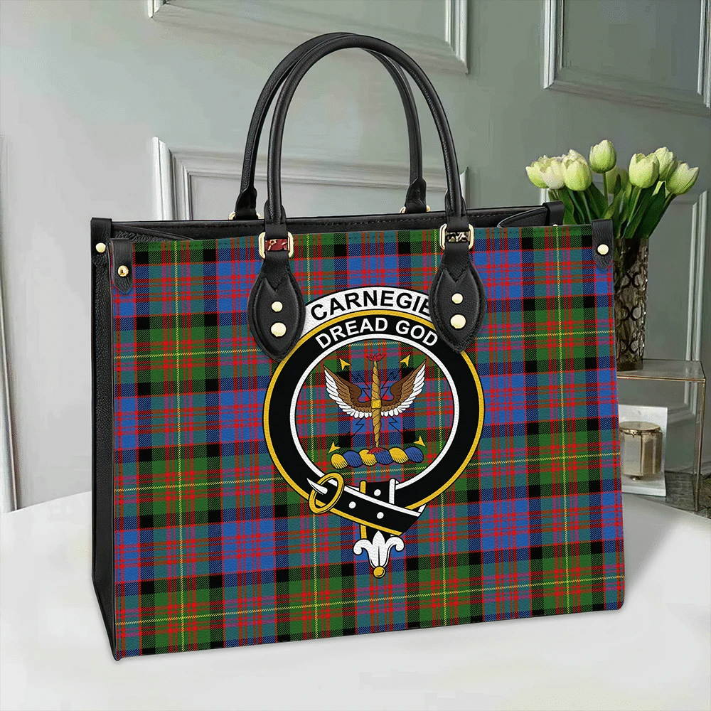 Carnegie Ancient Tartan Crest Leather Bag