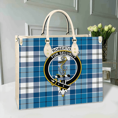 Roberton Tartan Crest Leather Bag