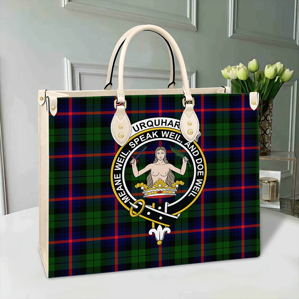 Urquhart Modern Tartan Crest Leather Bag