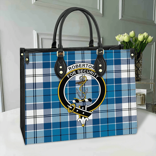 Roberton Tartan Crest Leather Bag