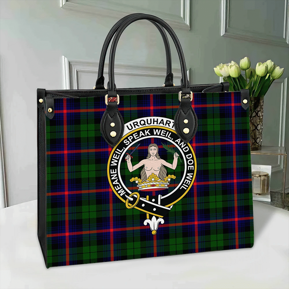Urquhart Modern Tartan Crest Leather Bag