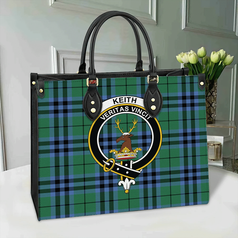 Keith Ancient Tartan Crest Leather Bag