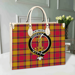 Scrymgeour Tartan Crest Leather Bag