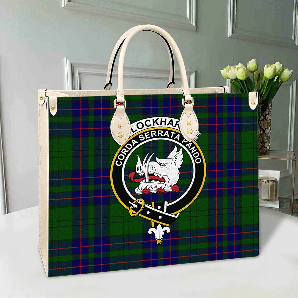 Lockhart Tartan Crest Leather Bag