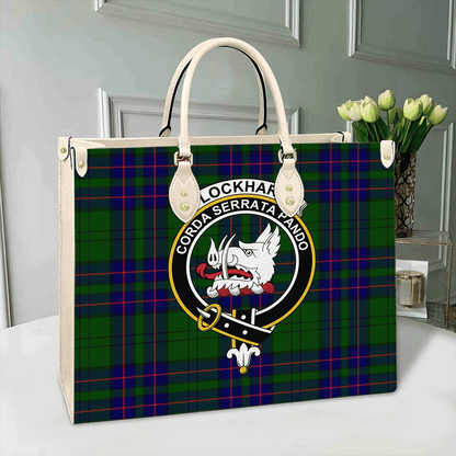 Lockhart Tartan Crest Leather Bag