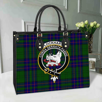 Lockhart Tartan Crest Leather Bag