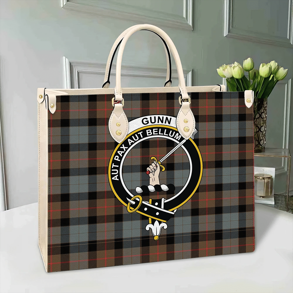 Gunn Weathered Tartan Crest Leather Bag