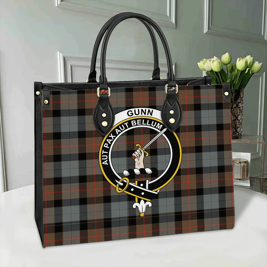 Gunn Weathered Tartan Crest Leather Bag