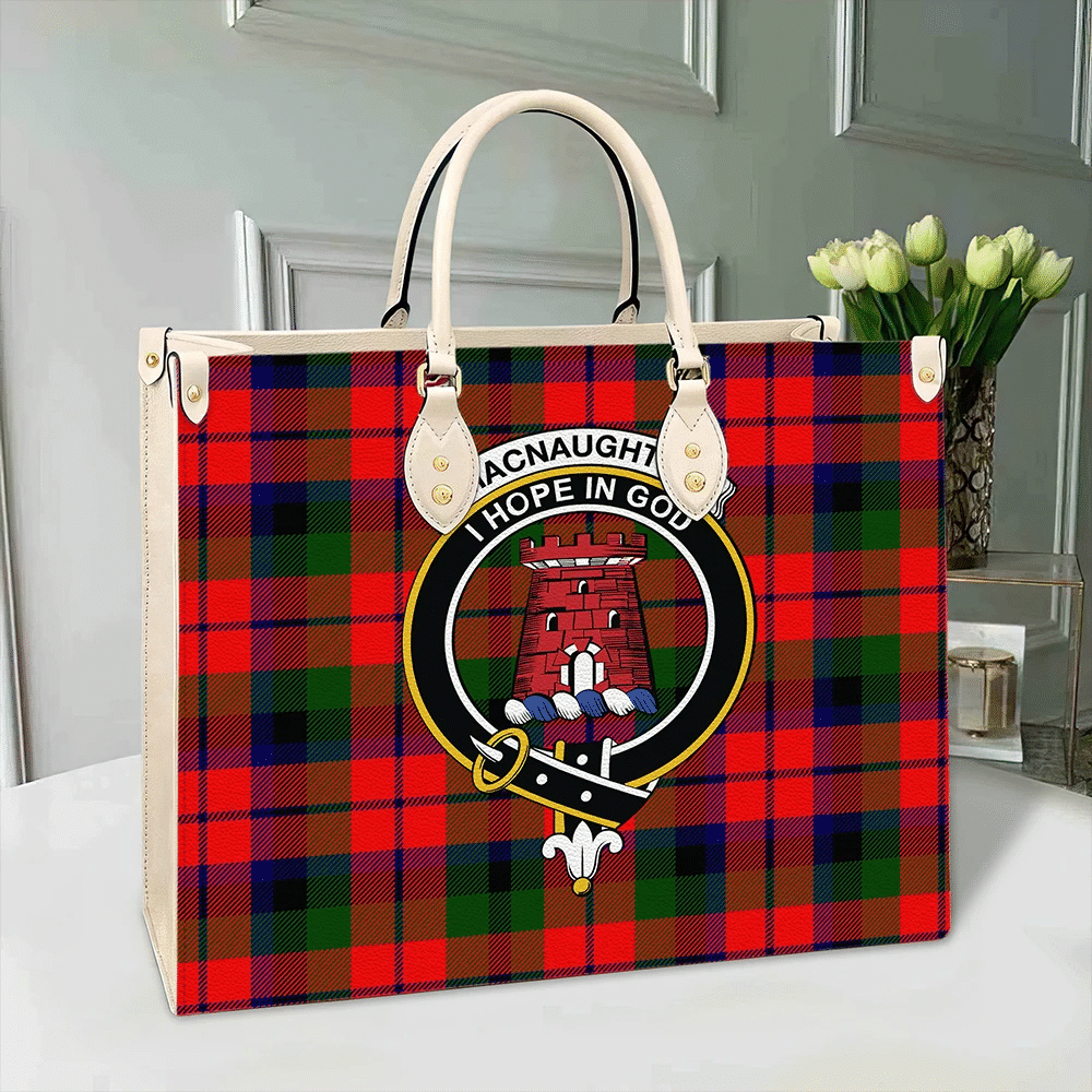 MacNaughton Modern Tartan Crest Leather Bag