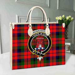 MacNaughton Modern Tartan Crest Leather Bag