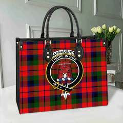 MacNaughton Modern Tartan Crest Leather Bag