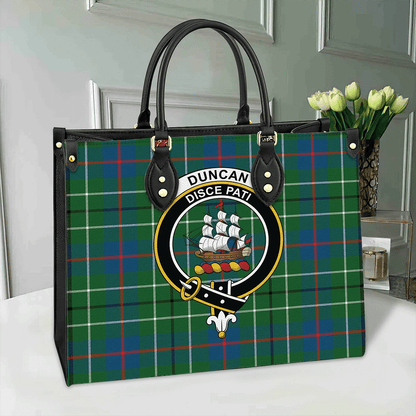 Duncan Ancient Tartan Crest Leather Bag