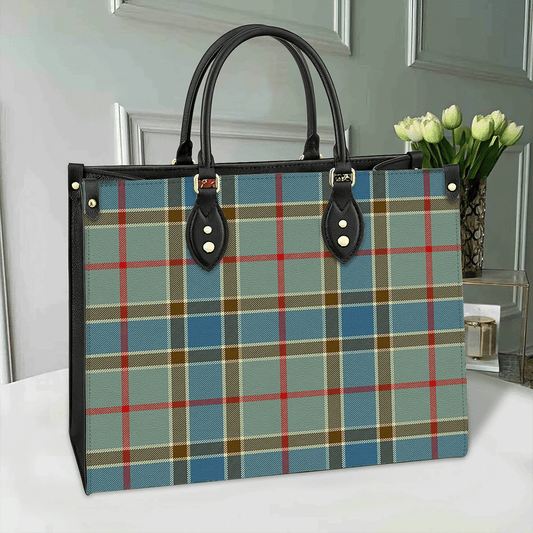 Balfour Blue Tartan Leather Bag