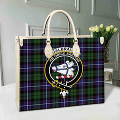 Galbraith Modern Tartan Crest Leather Bag