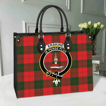 Erskine Modern Tartan Crest Leather Bag