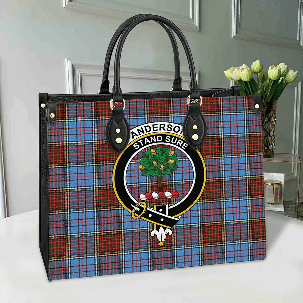 Anderson Modern Tartan Crest Leather Bag