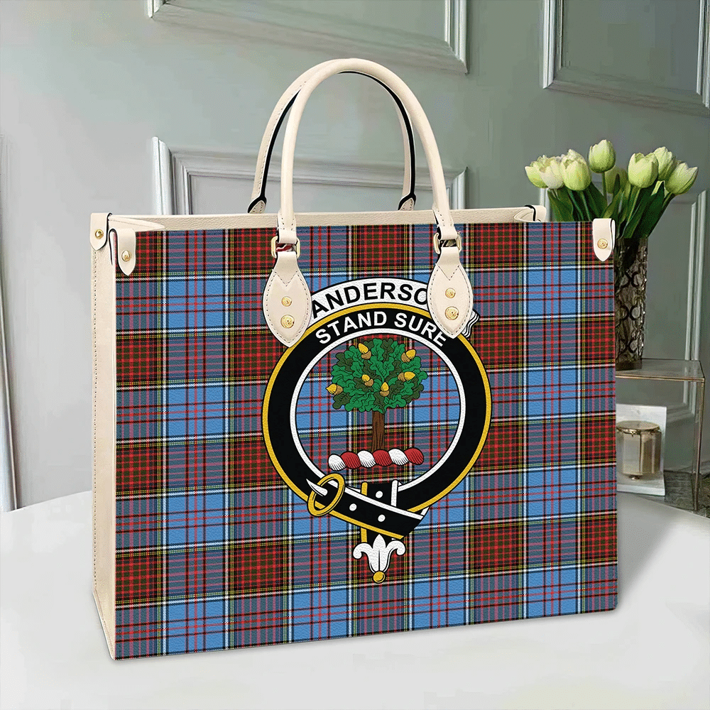 Anderson Modern Tartan Crest Leather Bag