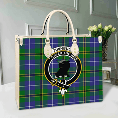Turnbull Hunting Tartan Crest Leather Bag