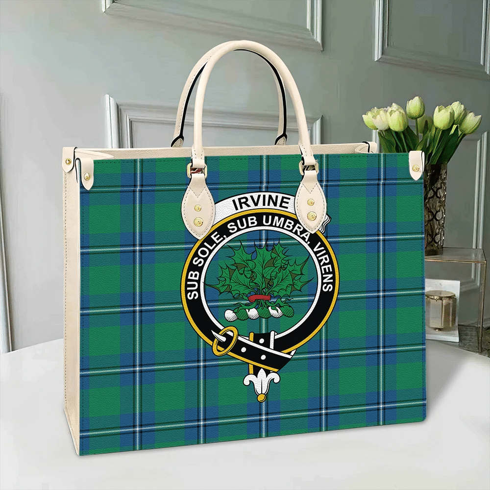 Irvine Ancient Tartan Crest Leather Bag