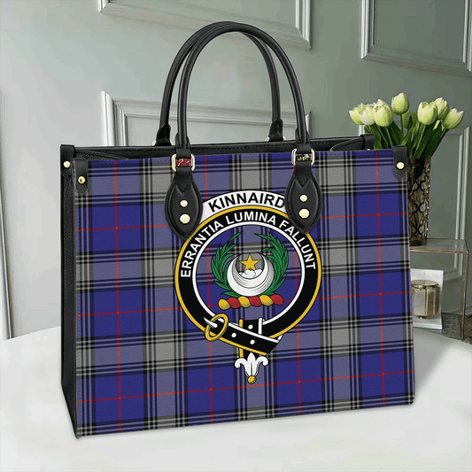 Kinnaird Tartan Crest Leather Bag