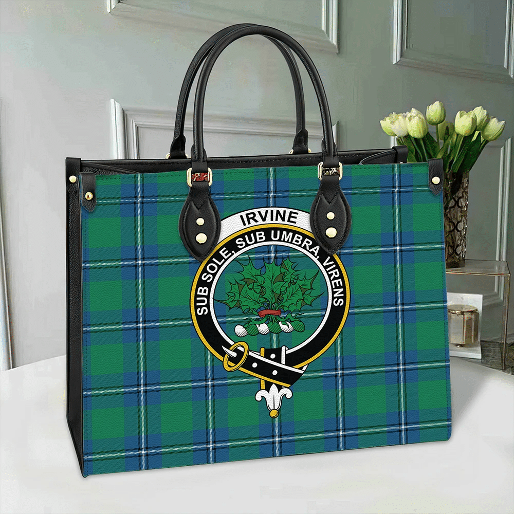 Irvine Ancient Tartan Crest Leather Bag